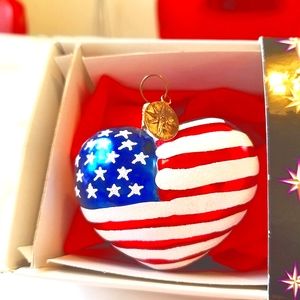 Christopher Radko Little Gems Collection Brave Heart Christmas Glass Ornament